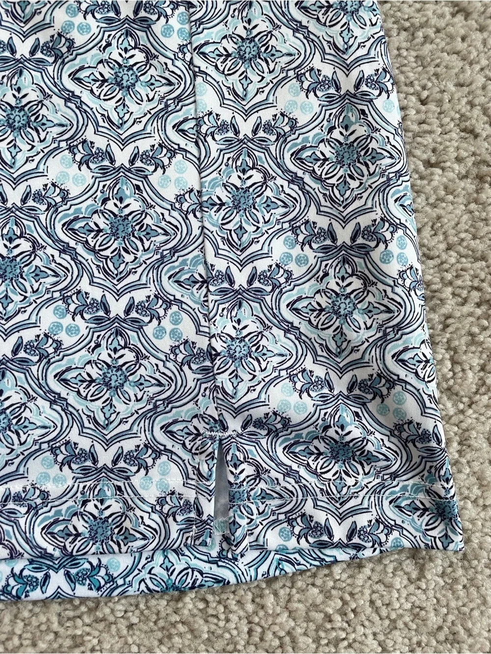 PGA Tour Blue White Motif Print High Rise Athletic Golf Skort Size Small